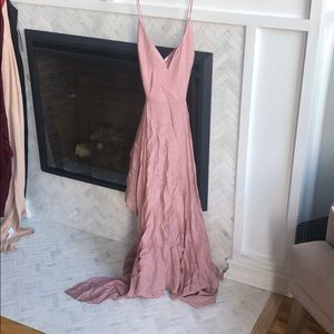 Pink thin cross strap dress